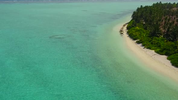 Aerial view texture of bay beach by blue lagoon with sand background alt