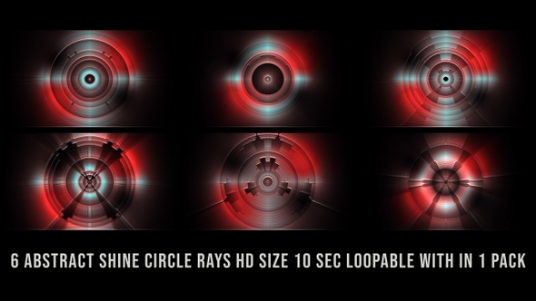 Abstract Shine Circle Rays Red Pack V01