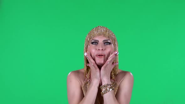 Portrait of Beautiful Young Women Is Looking Straight with Shocked and Surprised Wow Face Expression alt