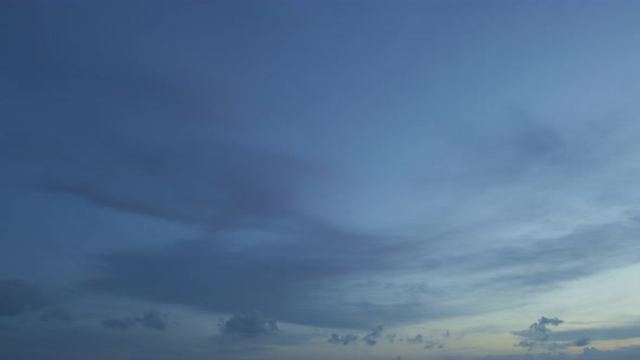 Dark Cloud In Blue Sky At Sunset alt