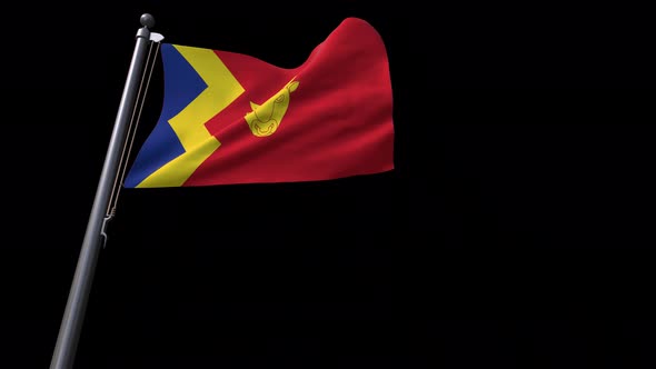 Flag Of Birmingham City United Kingdom With Alpha Channel 4K alt