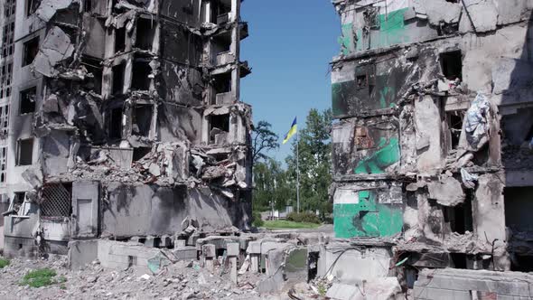 War in Ukraine  Destroyed Building in Borodyanka alt