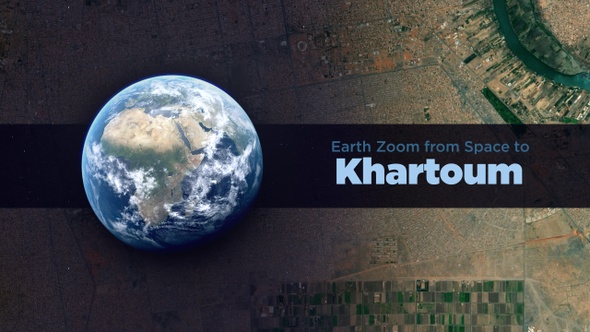 Khartoum (Sudan) Earth Zoom to the City from Space