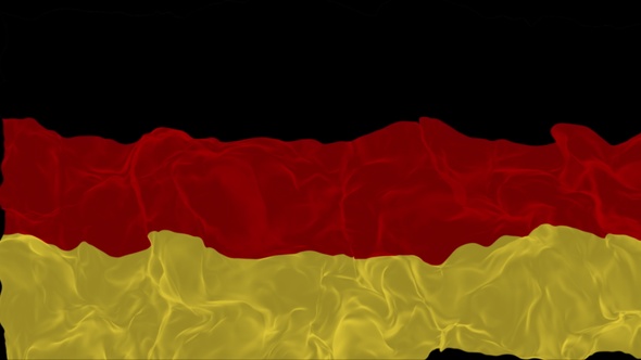 flag Germany turns into smoke. State weakening concept a crisis, alpha channel alt
