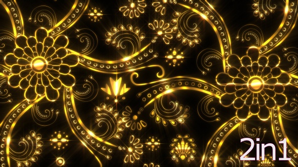 4k Gold Floral Background