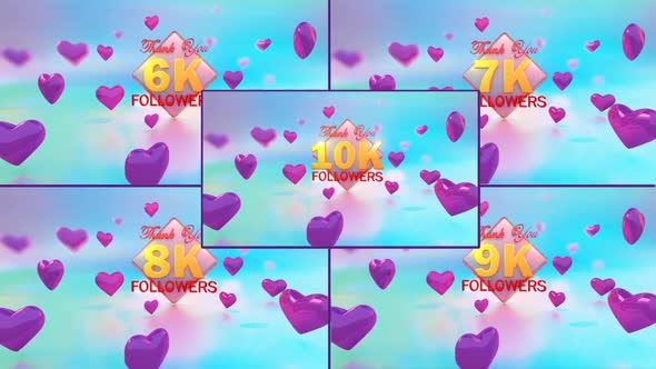 Thank You Followers template - 6 to 10K followers pack (HD) alt