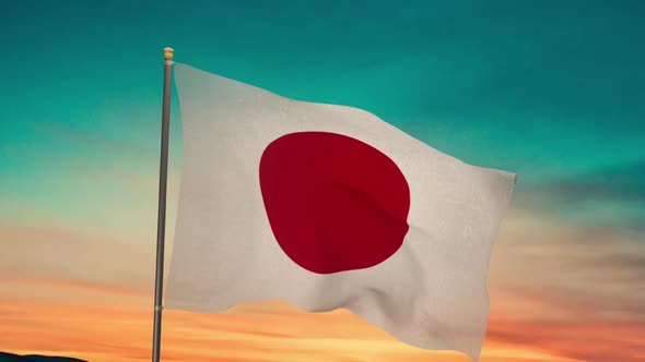 Japan Flag Waving