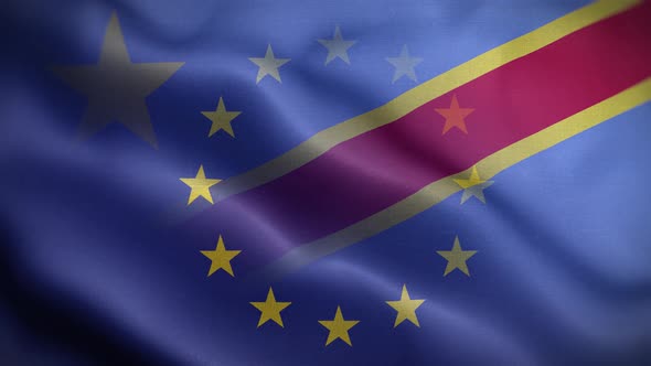 EU Congo Democratic Republic Of The Flag Loop Background 4K