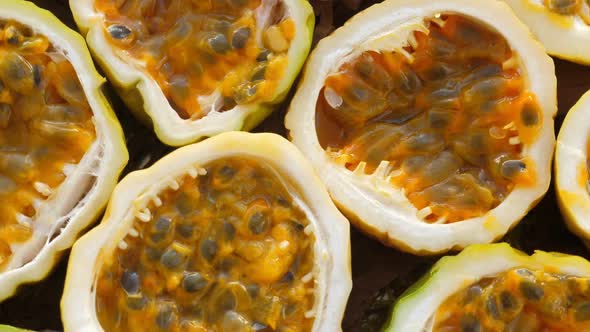 Passion Fruit Background with Half Cut Chinola alt