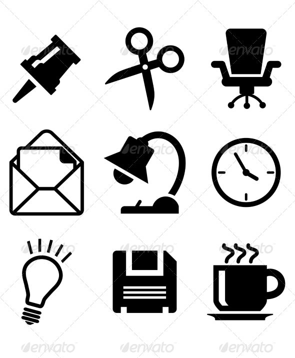 Set of Office Icons - Web Elements Vectors