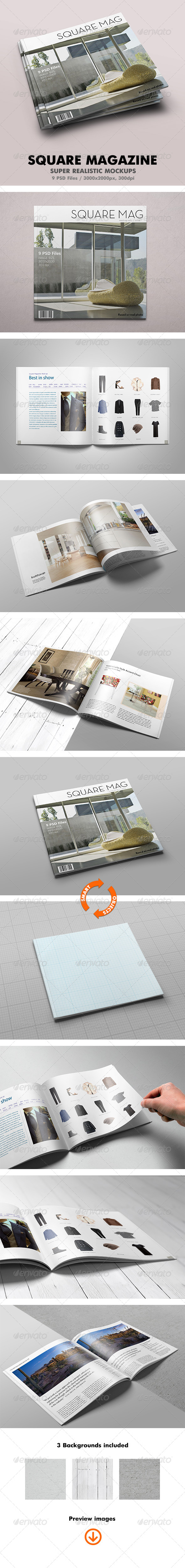 Square Magazine Mock-Up - Magazines Print