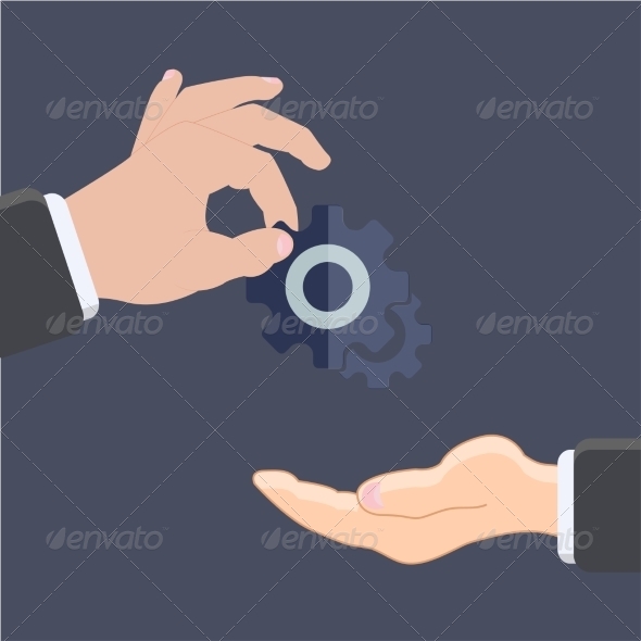 Flat Mechanism Icon Background - Web Technology