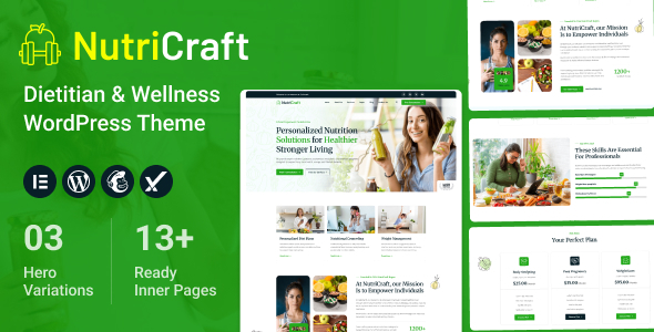 NutriCraft - Dietitian & Wellness WordPress Theme