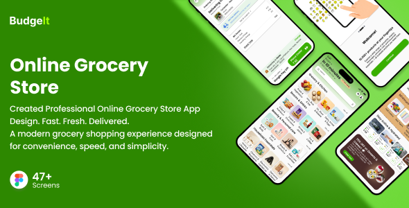 BudgeIt | Online Grocery Mobile App UI Kit for Figma