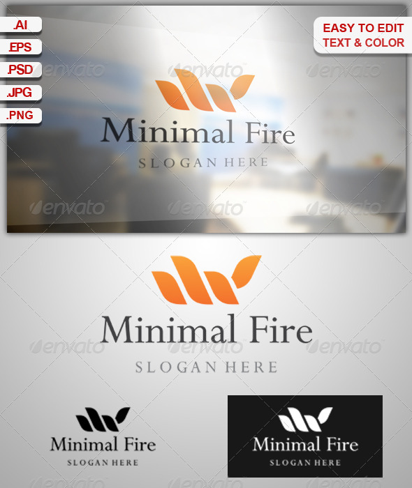 Minimal Fire - Symbols Logo Templates