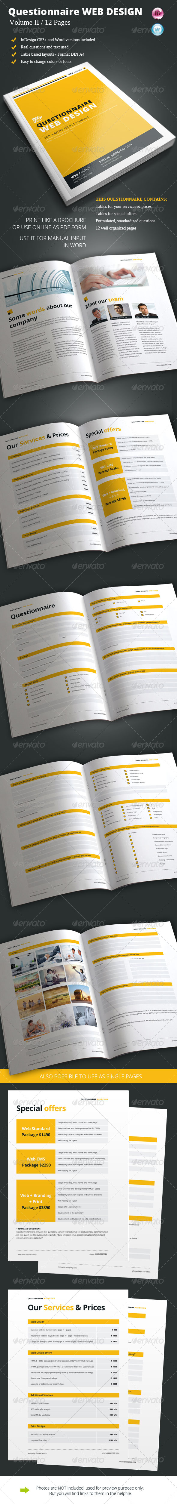 Questionnaire Web Design Vol. II - Informational Brochures