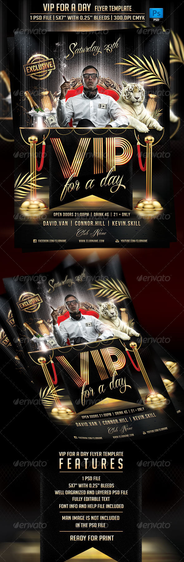 VIP For a Day Flyer Template - Flyers Print Templates