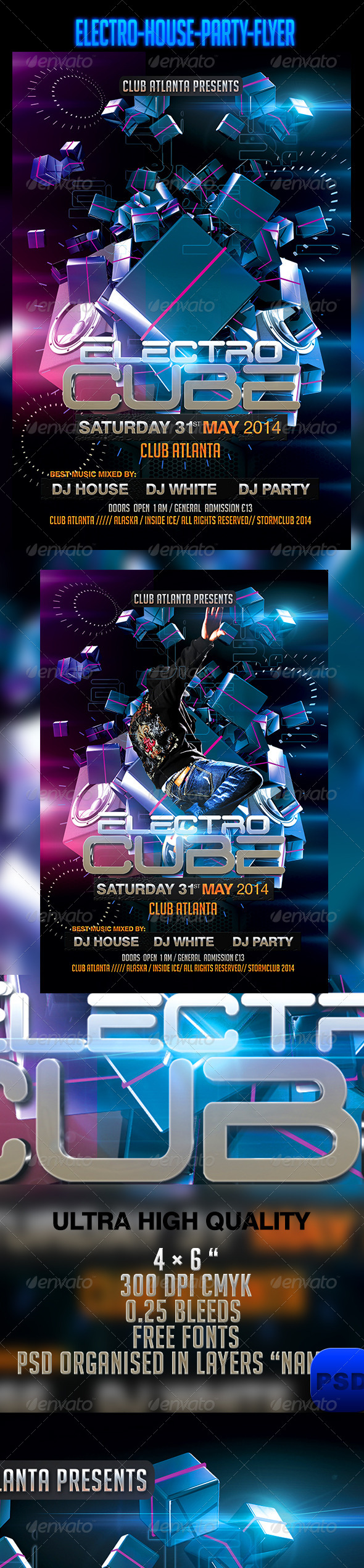 Electro House Party Flyer Template - Events Flyers