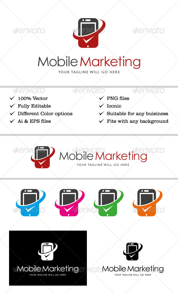 Mobile Marketing Logo - Vector Abstract