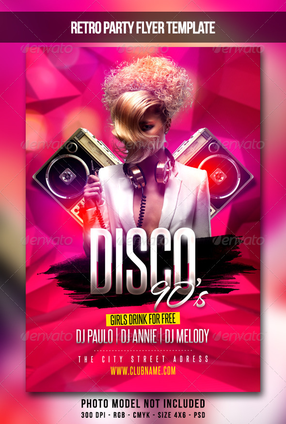 Disco 90s Flyer - Clubs & Parties Events