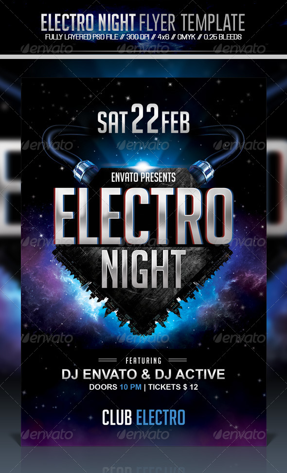 Electro Night Flyer - Clubs & Parties Events