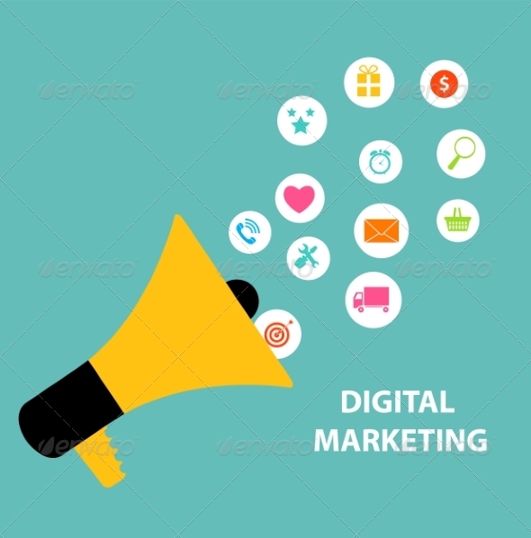 Digital Marketing Concept for Different Electronic - Web Technology