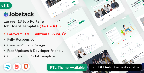 Jobstack - Laravel 13 Job Listing, Job Portal & Job Board Template
