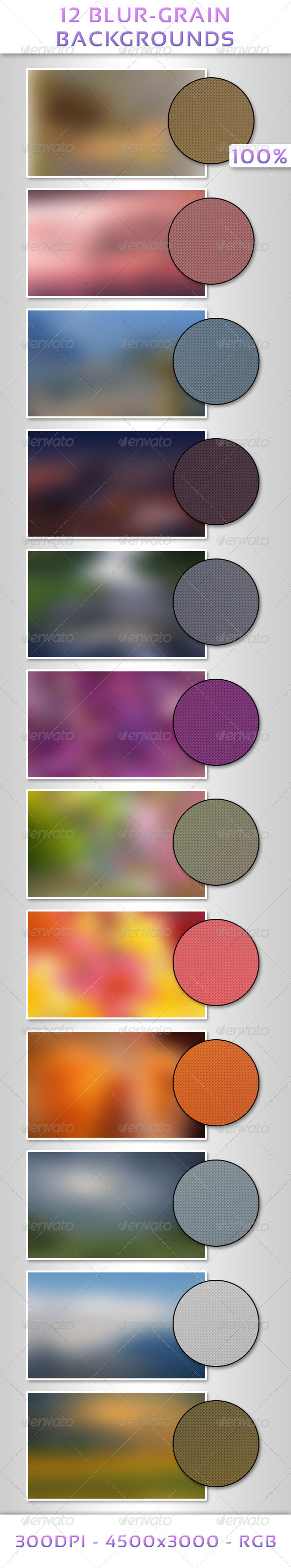 12 Blur-Grain Backgrounds - Abstract Backgrounds
