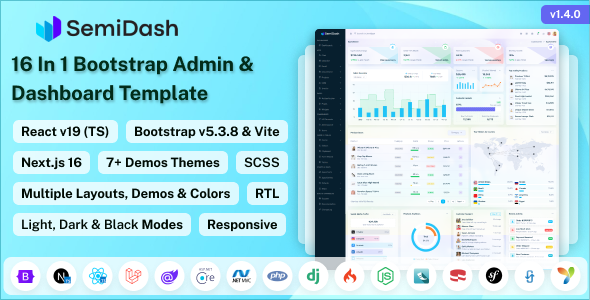 Semidash - Bootstrap Admin & Dashboard Template