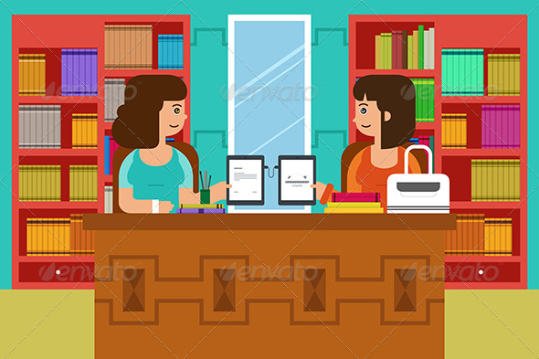 College Students in the Campus with Tablet PC - People Characters