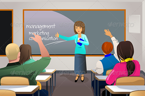 Teacher Teaching College Students - People Characters