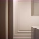 Bathroom in white minimalist style in the house with faucet and sink and mirror. - VideoHive Item for Sale