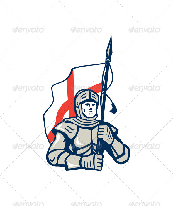 English Knight England Flag Retro - People Characters