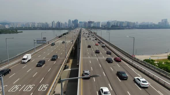 Korea Seoul Mapo Bridge Road Traffic