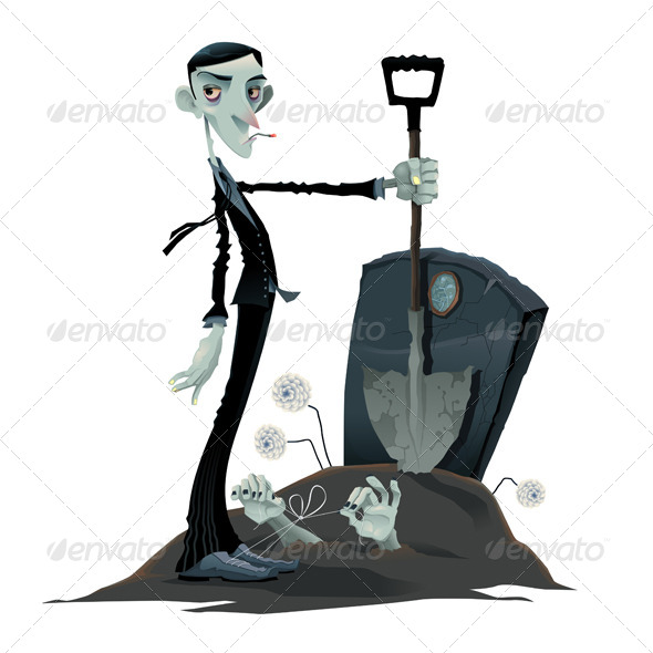 Scene in the Cemetery - Halloween Seasons/Holidays