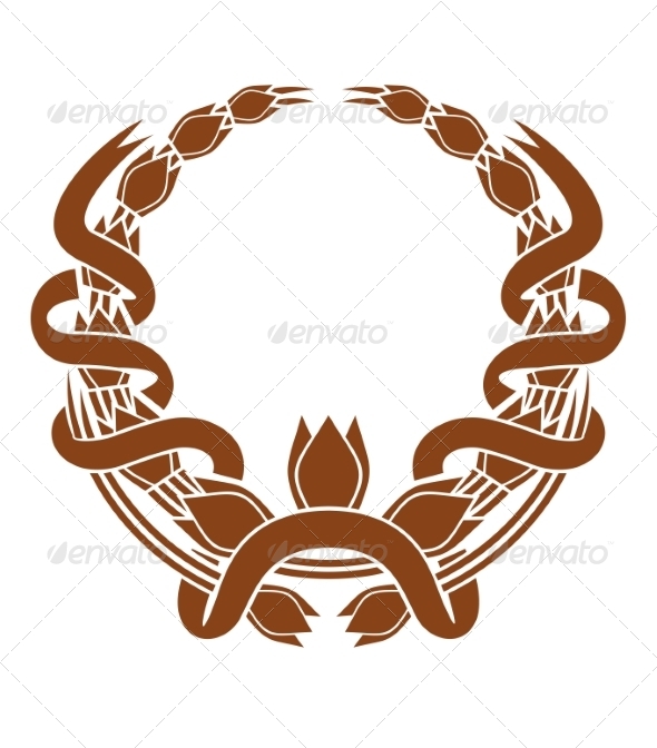 Laurel Wreath with a Serpentine Ribbon - Borders Decorative