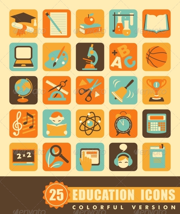 Flat Education Icons - Objects Icons