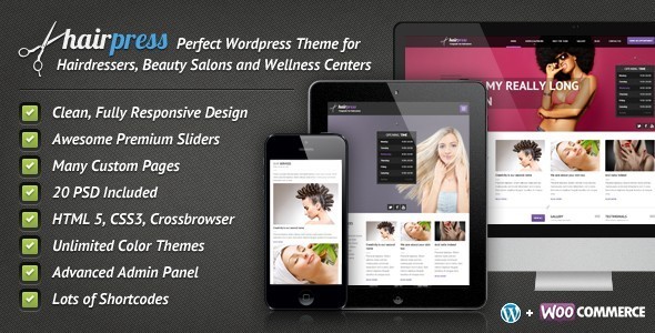 HairPress - WordPress Theme for Hair Salons - Health & Beauty Retail