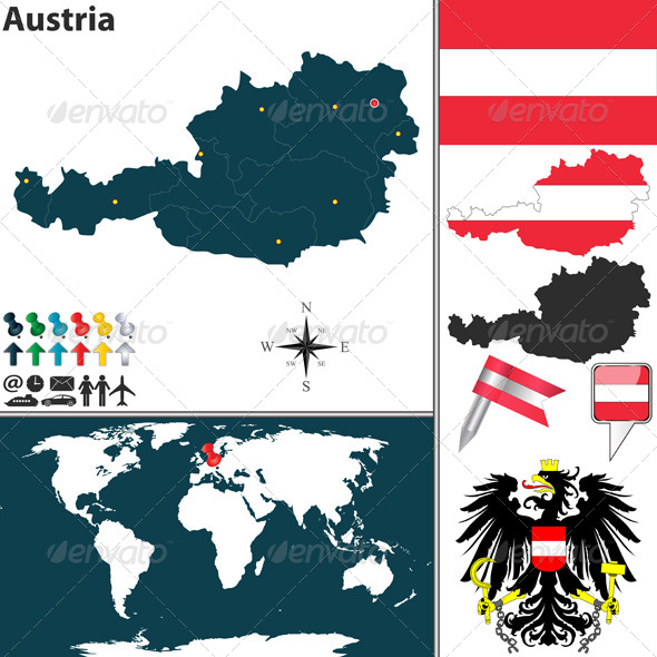 Map of Austria - Travel Conceptual