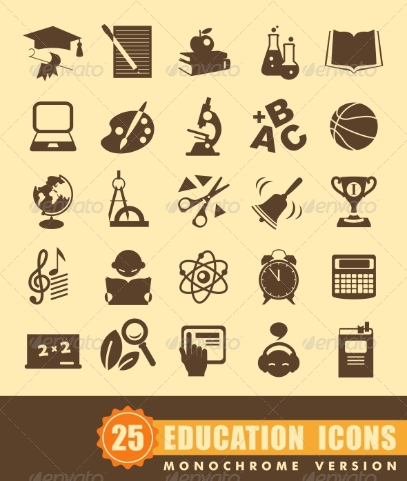 Flat Education Icons - Objects Icons