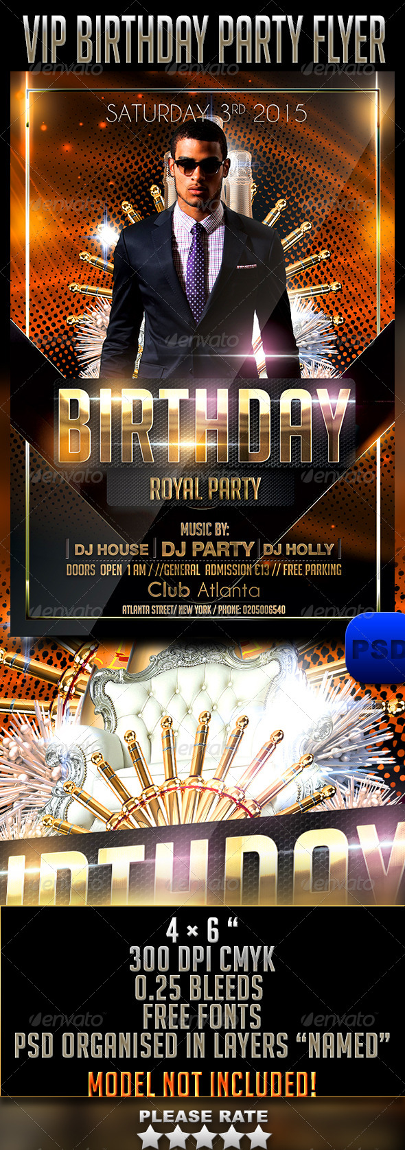 VIP Birthday Party Flyer - Events Flyers