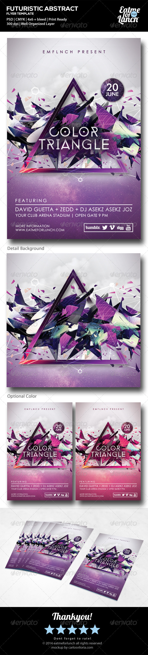 Futuristic Abstract Flyer Templates - Clubs & Parties Events