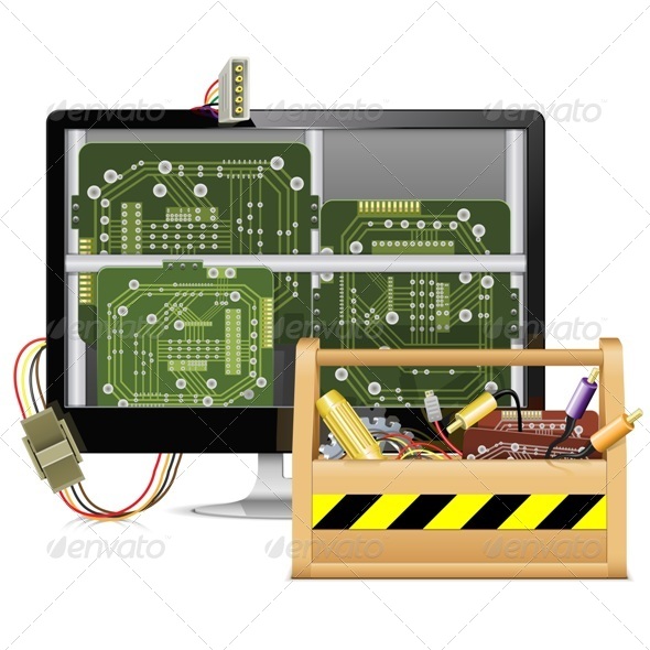 Computer Repair with Toolbox - Computers Technology