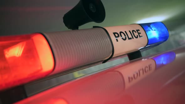 Police Sirens and Lights on the Police Cruiser alt