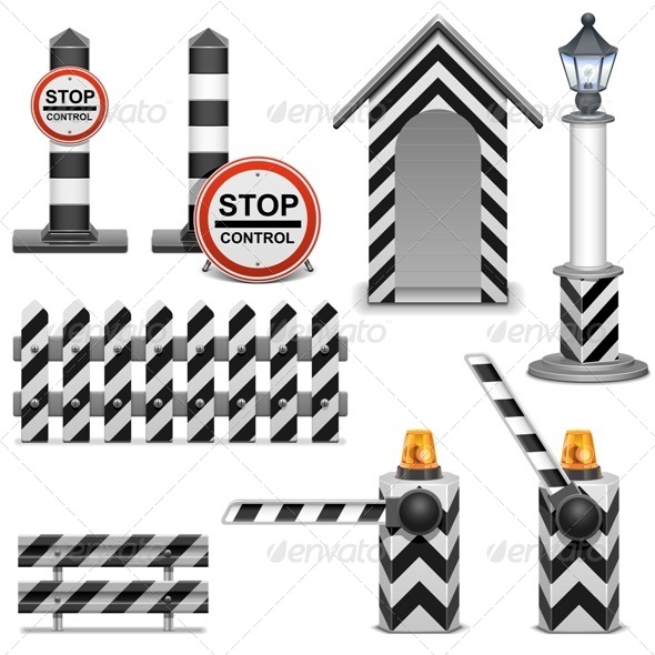 Vector Police Barrier Icons - Miscellaneous Vectors