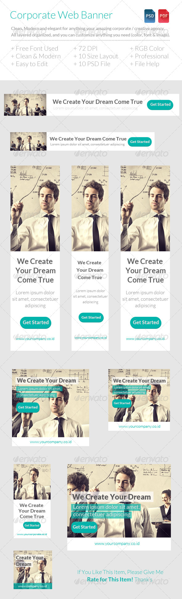 Corporate or Creative Agency Web Banner - Banners & Ads Web Elements