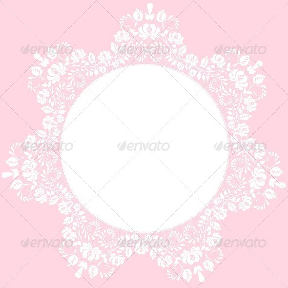 Lace Frame on Pink Background - Backgrounds Decorative
