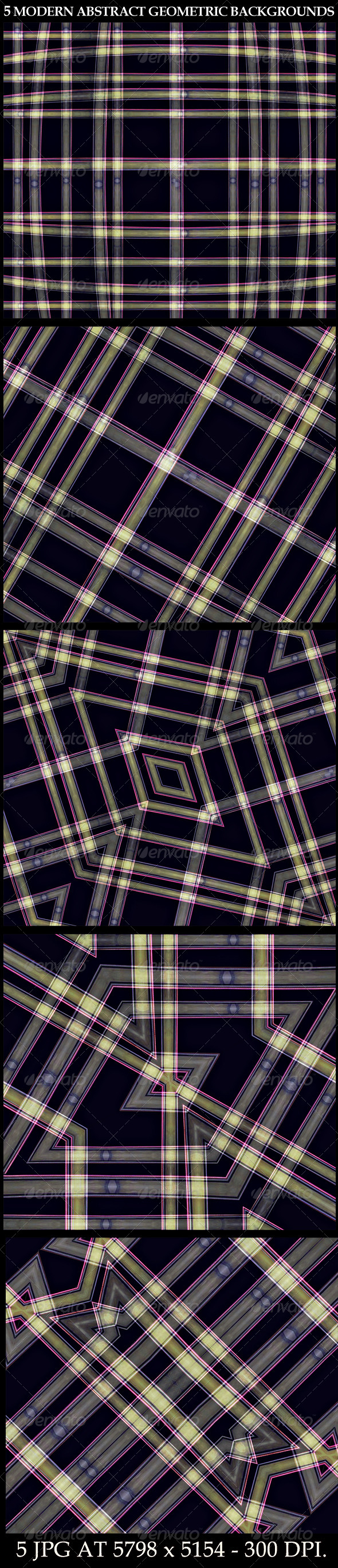 5 Modern Abstract Geometric Backgrounds - Tech / Futuristic Backgrounds