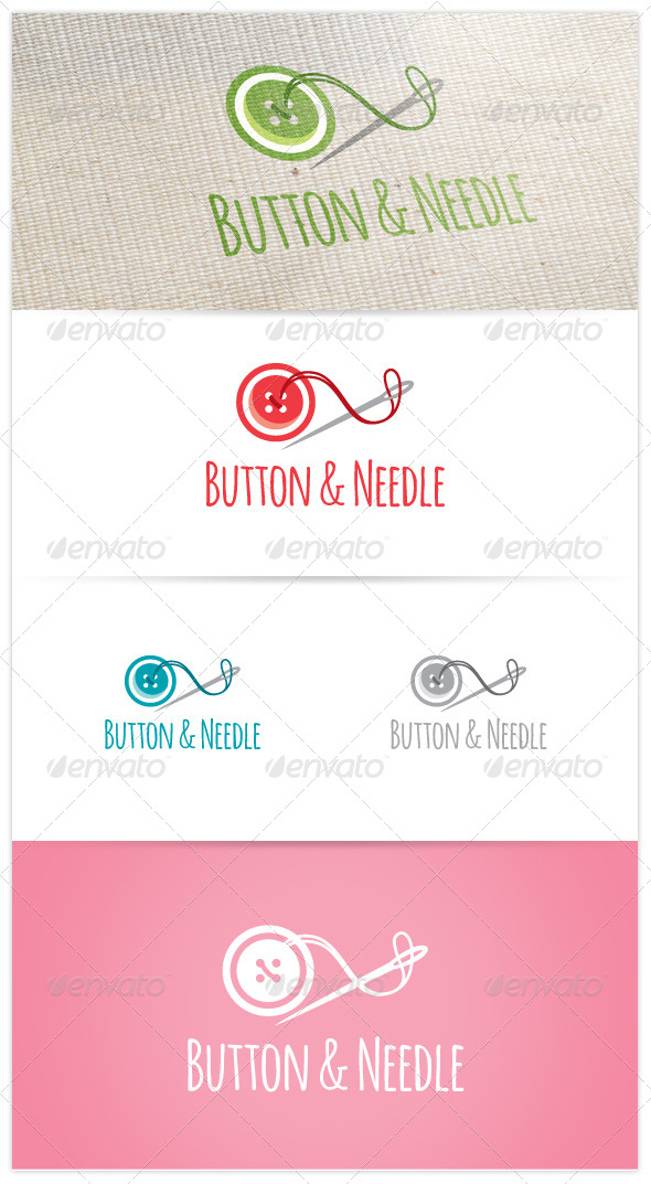 Button & Needle Logo - Objects Logo Templates