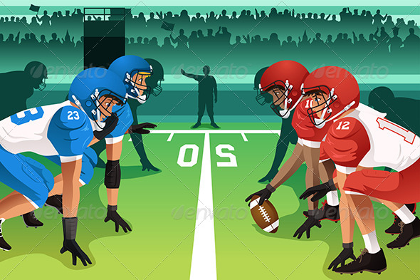 Football Players in a Match - Sports/Activity Conceptual